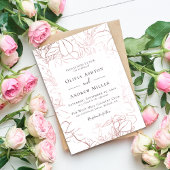 Invitation Mariage rose or Floral