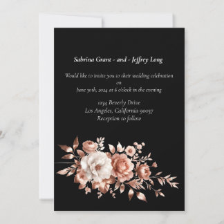 Invitation Mariage rose or Floral