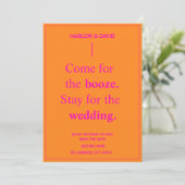 Invitation Mariage rose orange gras Enregistrer les dates (Debout devant)