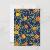 Invitation Mariage Rose Orange Navy Blue Peony Date de sauveg (Dos)