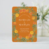 Invitation Mariage Rose Orange & Rust Fall Peony Date de sauv (Debout devant)