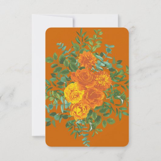 Invitation Mariage Rose Orange & Rust Fall Peony Date de sauv (Dos)