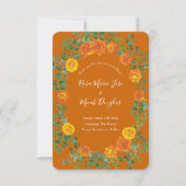 Invitation Mariage Rose Orange & Rust Fall Peony Date de sauv (Devant)