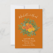 Invitation Mariage Rose Orange & Rust Fall Peony Date de sauv (Devant)