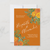 Invitation Mariage Rose Orange Rust Fall Peony Date de sauveg (Devant)