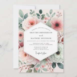 Invitation Mariage Rose Painterly Blush