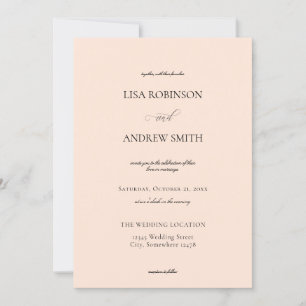 Invitation Mariage rose pâle