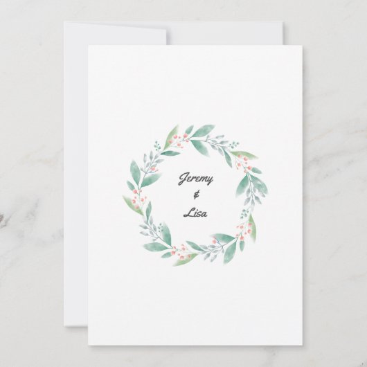 Invitation Mariage rose pâle (Dos)