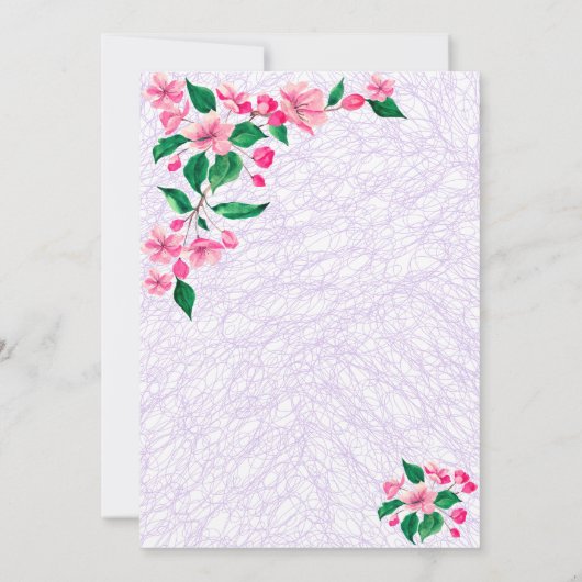 Invitation Mariage rose pâle (Dos)