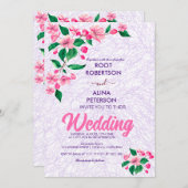 Invitation Mariage rose pâle (Devant / Derrière)