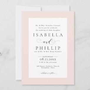 Invitation Mariage rose pâle