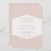 Invitation Mariage rose pâle à points délicats (Devant / Derrière)