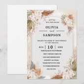 Invitation Mariage Rose Pâle Bourguignon Or (Devant / Derrière)