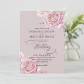 Invitation Mariage Rose Pâle Devine (Debout devant)