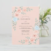 Invitation Mariage Rose Pâle et Discrète (Debout devant)