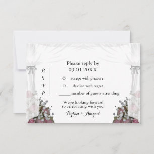 Invitation Mariage rose pâle et gris poussiéreux RSVP Invitat