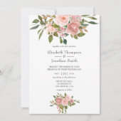 Invitation Mariage Rose Pâle et Or Rose (Devant)