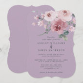 Invitation Mariage Rose Pâle et Orchidée Claire (Devant / Derrière)