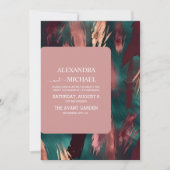 Invitation mariage rose pâle foncé en cuivre Abstrait (Devant)