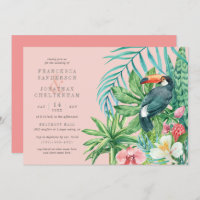 Mariage rose pâle Tropical Toucan & Flowers