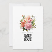 Invitation Mariage Rose Pâle, Verdure et Rose Cannelle (Dos)