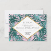 Invitation Mariage rose Palm Deco (Devant)