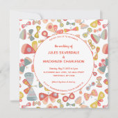 Invitation Mariage rose papillon (Devant)