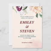 Invitation Mariage rose pastel moderne et chic (Devant)