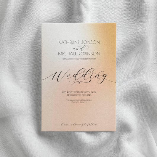 Invitation Mariage rose pastel Ombre