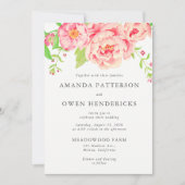 Invitation Mariage Rose Peach Watercolor (Devant)