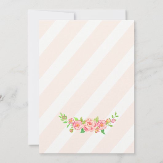 Invitation Mariage Rose Peach Watercolor (Dos)