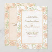 Invitation Mariage Rose Pêche (Devant / Derrière)