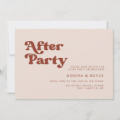 Invitation Mariage rose pêche élégant rétro après la fête (Devant)