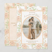 Invitation Mariage Rose Pêche Enregistrer la Date (Devant / Derrière)