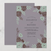 Invitation Mariage Rose Pêche Poussiéreuse (Devant / Derrière)