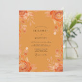 Invitation Mariage Rose Peinte Ambre (Debout devant)