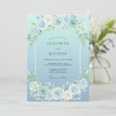 Invitation Mariage Rose Peinte Céruléenne (Debout devant)