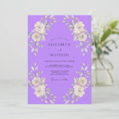 Invitation Mariage Rose Peinte de Lilas (Debout devant)