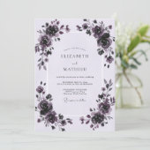 Invitation Mariage Rose Peinte de Prune (Debout devant)
