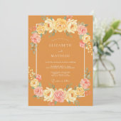 Invitation Mariage Rose Peinte Ocre (Debout devant)