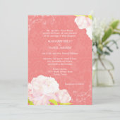 Invitation Mariage rose Peony Coral Shades (Debout devant)