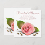 Invitation Mariage Rose Perle Rose Blanc (Devant / Derrière)
