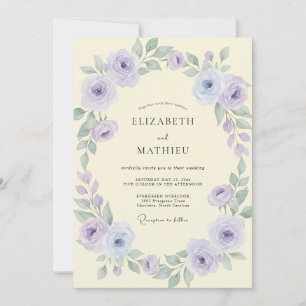 Invitation Mariage Rose Pervenche Beurre