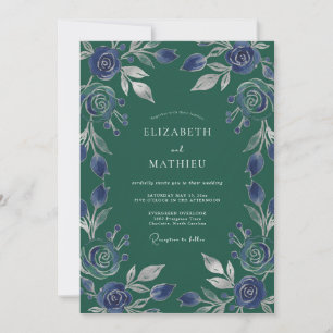Invitation Mariage Rose Pervenche Toujours Verte