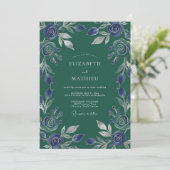 Invitation Mariage Rose Pervenche Toujours Verte (Debout devant)