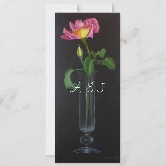 Invitation Mariage Rose Piccadilly Personnalisé (Devant)
