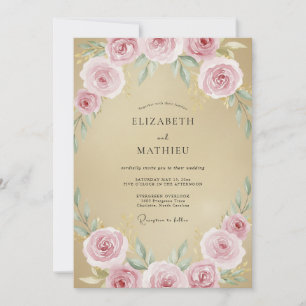 Invitation Mariage Rose Pink Champagne