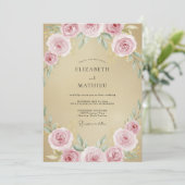 Invitation Mariage Rose Pink Champagne (Debout devant)