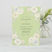 Invitation Mariage Rose Pistache (Debout devant)