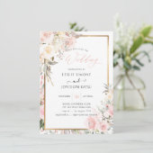 Invitation Mariage Rose PixDezines Watercolor Blush (Debout devant)
